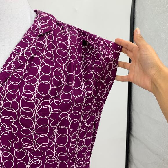 Maeve Blouse Womens S Small Raffine Cap Sleeve Button Front Pocket Curved Hem - Picture 5 of 13